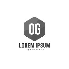 Initial OG logo template with modern frame. Minimalist OG letter logo vector illustration