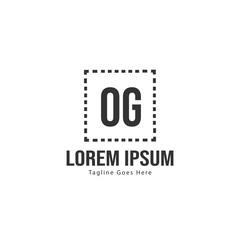 Initial OG logo template with modern frame. Minimalist OG letter logo vector illustration