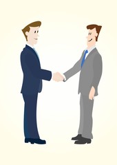  Two men shake hands.Vector image.