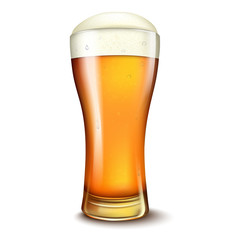 Wheat beer ads, beer glass with attractive beer, 3d illustration isolated on white background.