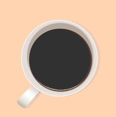 Cup of coffee,top view.Vector image.