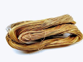 A picture of copper wire on white background