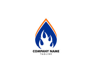 Water drop fire logo design template icon