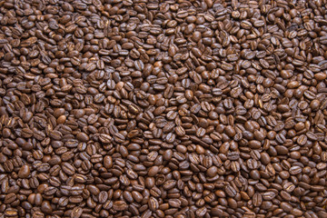 Coffee background, roasted beans texture 