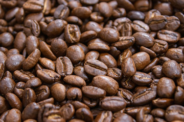 Coffee background, roasted beans texture 