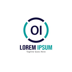 Obraz premium Initial OI logo template with modern frame. Minimalist OI letter logo vector illustration