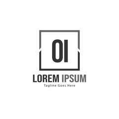Initial OI logo template with modern frame. Minimalist OI letter logo vector illustration
