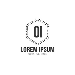 Fototapeta premium Initial OI logo template with modern frame. Minimalist OI letter logo vector illustration