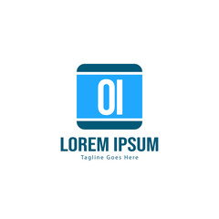 Initial OI logo template with modern frame. Minimalist OI letter logo vector illustration