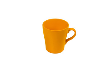 yellow mug isolated on white background