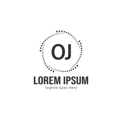 Fototapeta premium Initial OJ logo template with modern frame. Minimalist OJ letter logo vector illustration
