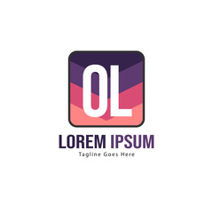 Initial OL logo template with modern frame. Minimalist OL letter logo vector illustration