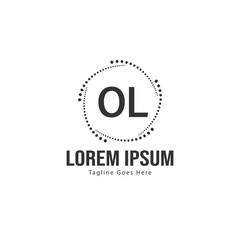 Fototapeta premium Initial OL logo template with modern frame. Minimalist OL letter logo vector illustration