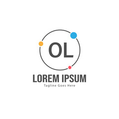 Obraz premium Initial OL logo template with modern frame. Minimalist OL letter logo vector illustration