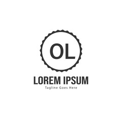 Initial OL logo template with modern frame. Minimalist OL letter logo vector illustration