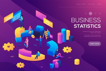 Flat isometric infographics for banner