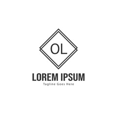 Fototapeta premium Initial OL logo template with modern frame. Minimalist OL letter logo vector illustration