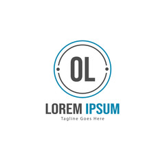 Initial OL logo template with modern frame. Minimalist OL letter logo vector illustration