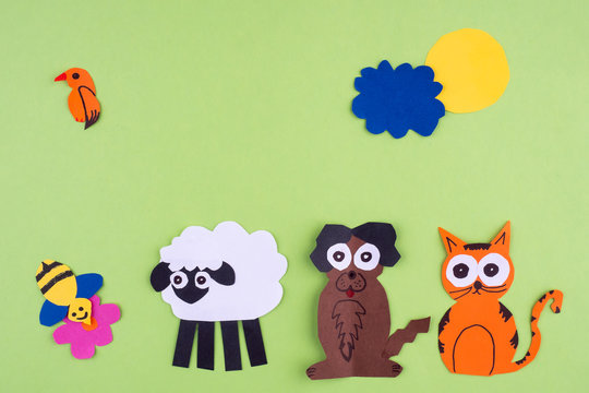 Animals cutouts from colored paper. Funny for kids. Stock Photo | Adobe  Stock