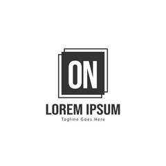 Initial ON logo template with modern frame. Minimalist ON letter logo vector illustration