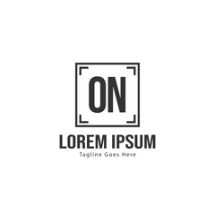 Initial ON logo template with modern frame. Minimalist ON letter logo vector illustration