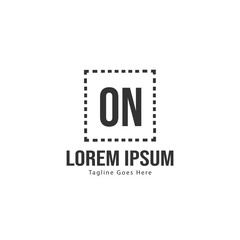 Initial ON logo template with modern frame. Minimalist ON letter logo vector illustration