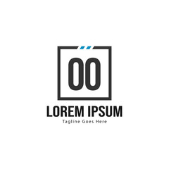 Initial OO logo template with modern frame. Minimalist OO letter logo vector illustration