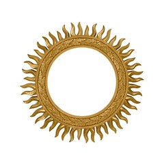 Golden frame for paintings, mirrors or photo isolated on white background