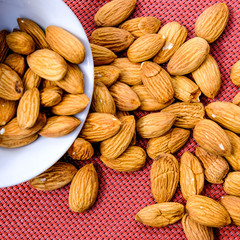 Bowl of Healthy Roasted Almond Nuts