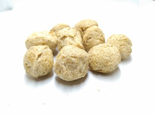 A picture of soyachunks isolated on a white background