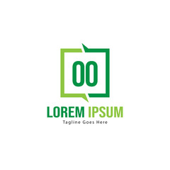 Initial OO logo template with modern frame. Minimalist OO letter logo vector illustration