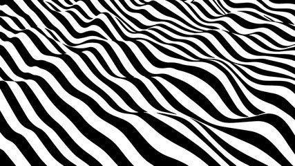 Fototapeta na wymiar Movement lines illusion. Abstract wave whith black and white curve lines. Vector optical illusion.