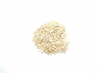 A picture of split wheat isolated on a white background