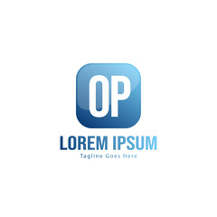 Obraz premium Initial OP logo template with modern frame. Minimalist OP letter logo vector illustration