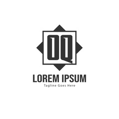 Initial OQ logo template with modern frame. Minimalist OQ letter logo vector illustration