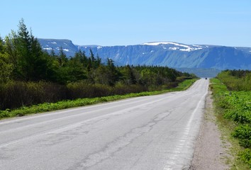 Viking trail, highway 430 through the Gros Morne national park, Newfoundland Canada