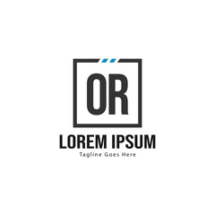 Fototapeta premium Initial OR logo template with modern frame. Minimalist OR letter logo vector illustration