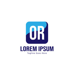 Obraz premium Initial OR logo template with modern frame. Minimalist OR letter logo vector illustration