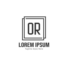 Fototapeta premium Initial OR logo template with modern frame. Minimalist OR letter logo vector illustration