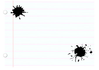 feuille perforée tache d'encre noire