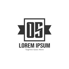 Obraz premium Initial OS logo template with modern frame. Minimalist OS letter logo vector illustration