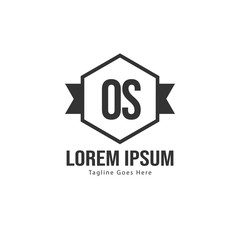 Initial OS logo template with modern frame. Minimalist OS letter logo vector illustration