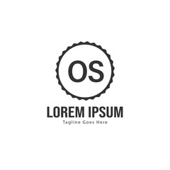 Initial OS logo template with modern frame. Minimalist OS letter logo vector illustration