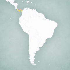 Map of South America - Panama