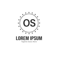 Obraz premium Initial OS logo template with modern frame. Minimalist OS letter logo vector illustration