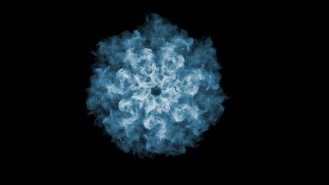 3d render of smoke isolated on black background. 11 circular structure