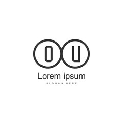 Obraz premium Initial OU logo template with modern frame. Minimalist OU letter logo vector illustration