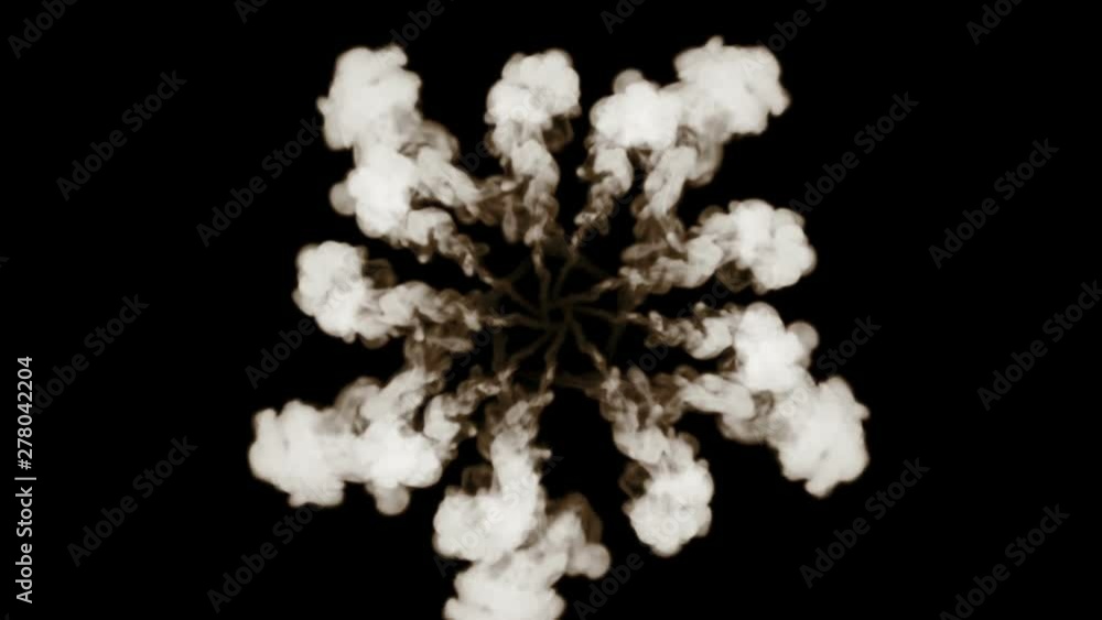 Poster 3d render of smoke isolated on black background. 37 circular structure