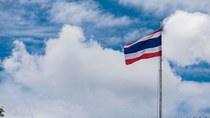 Thai flag with a beautiful sky background