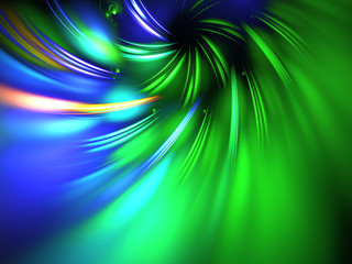 green abstract fractal background 3d rendering illustration